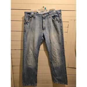 Nautica Jeans Mens 36 32 Light Wash Straight Leg Faded Casual Denim Relaxed Fit